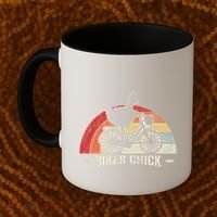 Biker Chick Funny Chicken Bicycle Art Coffee Mug thumb 2