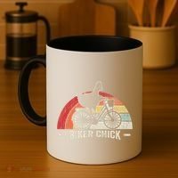 Biker Chick Funny Chicken Bicycle Art Coffee Mug thumb 4