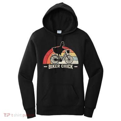 Biker Chick Funny Chicken Bicycle Art Women's Hoodie