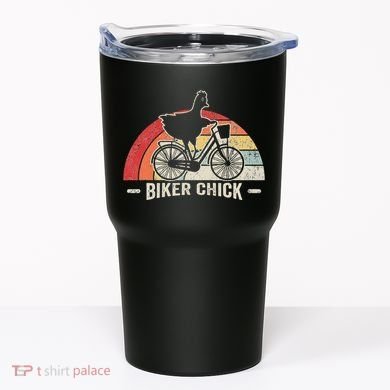 Biker Chick Funny Chicken Bicycle Art Tumbler