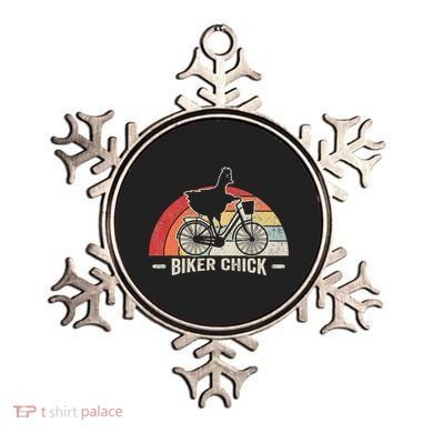 Biker Chick Funny Chicken Bicycle Art Ornament
