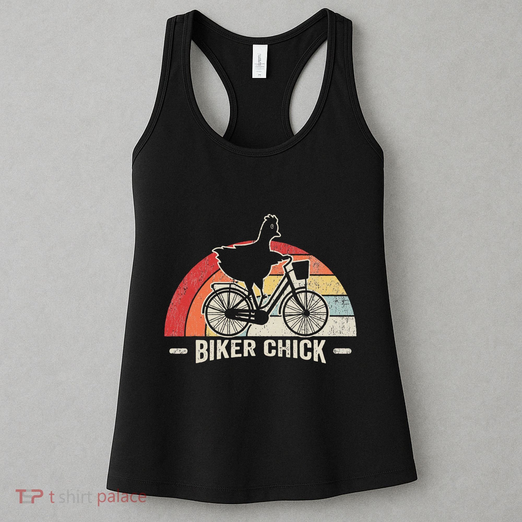 Biker Chick Funny Chicken Bicycle Art Women's Tank Top