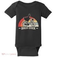 Biker Chick Funny Chicken Bicycle Art Baby Bodysuit thumb 0