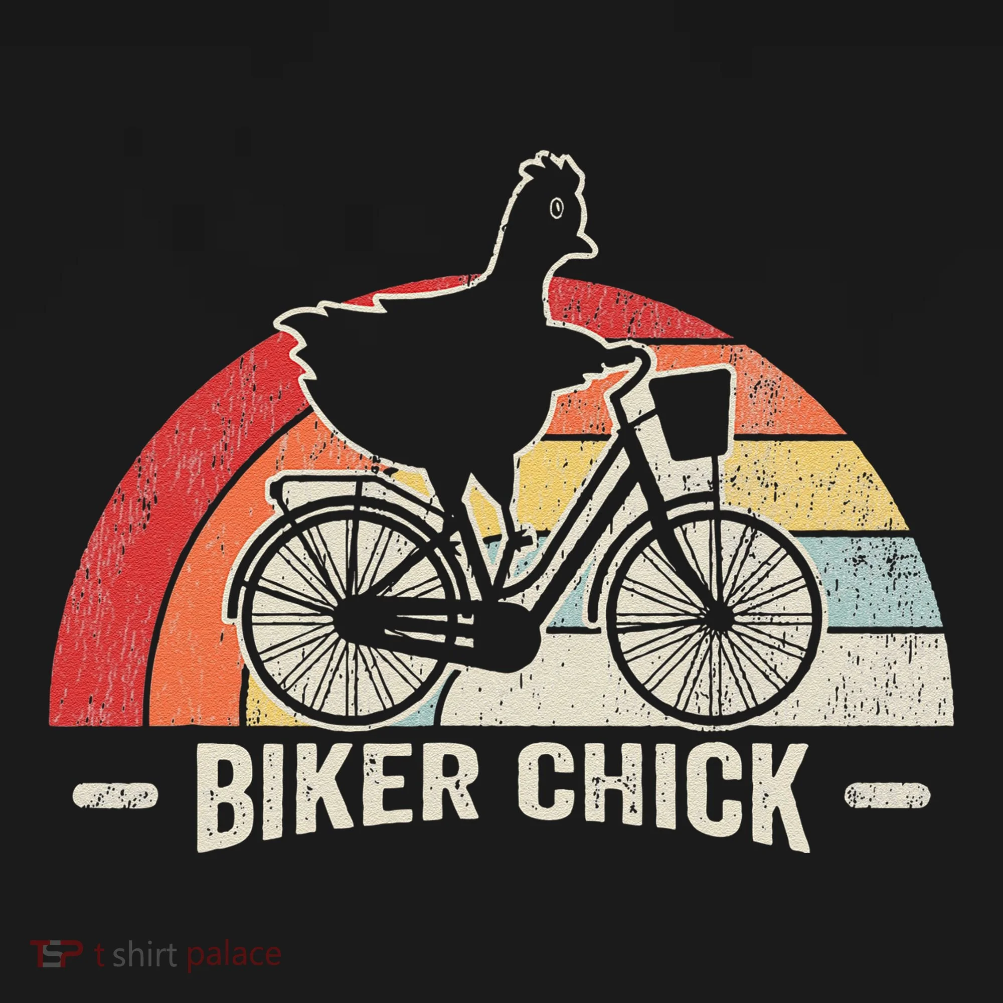 Biker Chick Funny Chicken Bicycle Art Baby Bodysuit