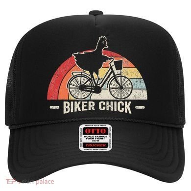 Biker Chick Funny Chicken Bicycle Art Hat