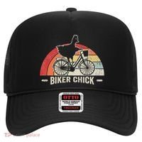 Biker Chick Funny Chicken Bicycle Art Hat thumb 0
