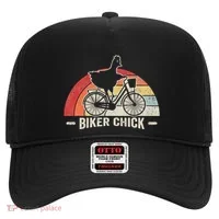 Biker Chick Funny Chicken Bicycle Art Hat thumb 0