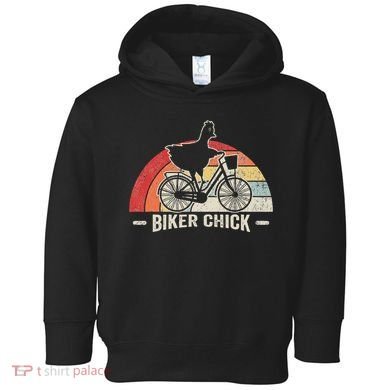 Biker Chick Funny Chicken Bicycle Art Toddler Hoodie
