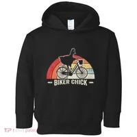 Biker Chick Funny Chicken Bicycle Art Toddler Hoodie thumb 0