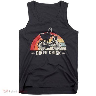 Biker Chick Funny Chicken Bicycle Art Tank Top