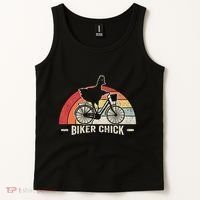 Biker Chick Funny Chicken Bicycle Art Tank Top thumb 2