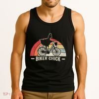 Biker Chick Funny Chicken Bicycle Art Tank Top thumb 3