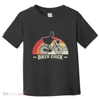 Biker Chick Funny Chicken Bicycle Art Toddler T-Shirt thumb 0