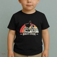 Biker Chick Funny Chicken Bicycle Art Toddler T-Shirt thumb 2