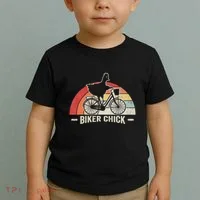 Biker Chick Funny Chicken Bicycle Art Toddler T-Shirt thumb 2