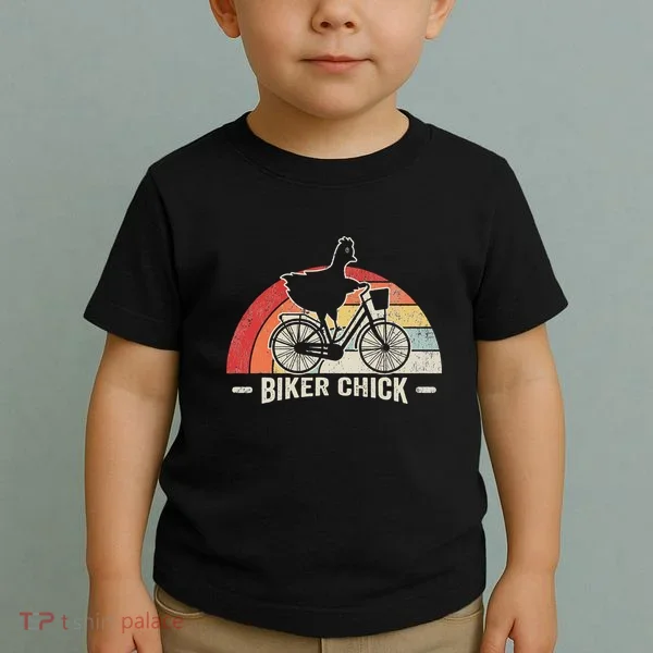 Biker Chick Funny Chicken Bicycle Art Toddler T-Shirt
