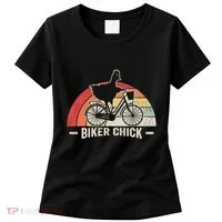 Biker Chick Funny Chicken Bicycle Art Women's T-Shirt thumb 0