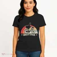 Biker Chick Funny Chicken Bicycle Art Women's T-Shirt thumb 4