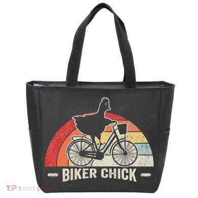 Biker Chick Funny Chicken Bicycle Art Tote Bag