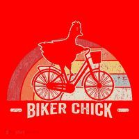 Biker Chick Funny Chicken Bicycle Art Santa Hat thumb 1