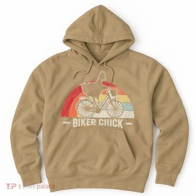 Biker Chick Funny Chicken Bicycle Art Hoodie