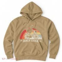 Biker Chick Funny Chicken Bicycle Art Hoodie thumb 0