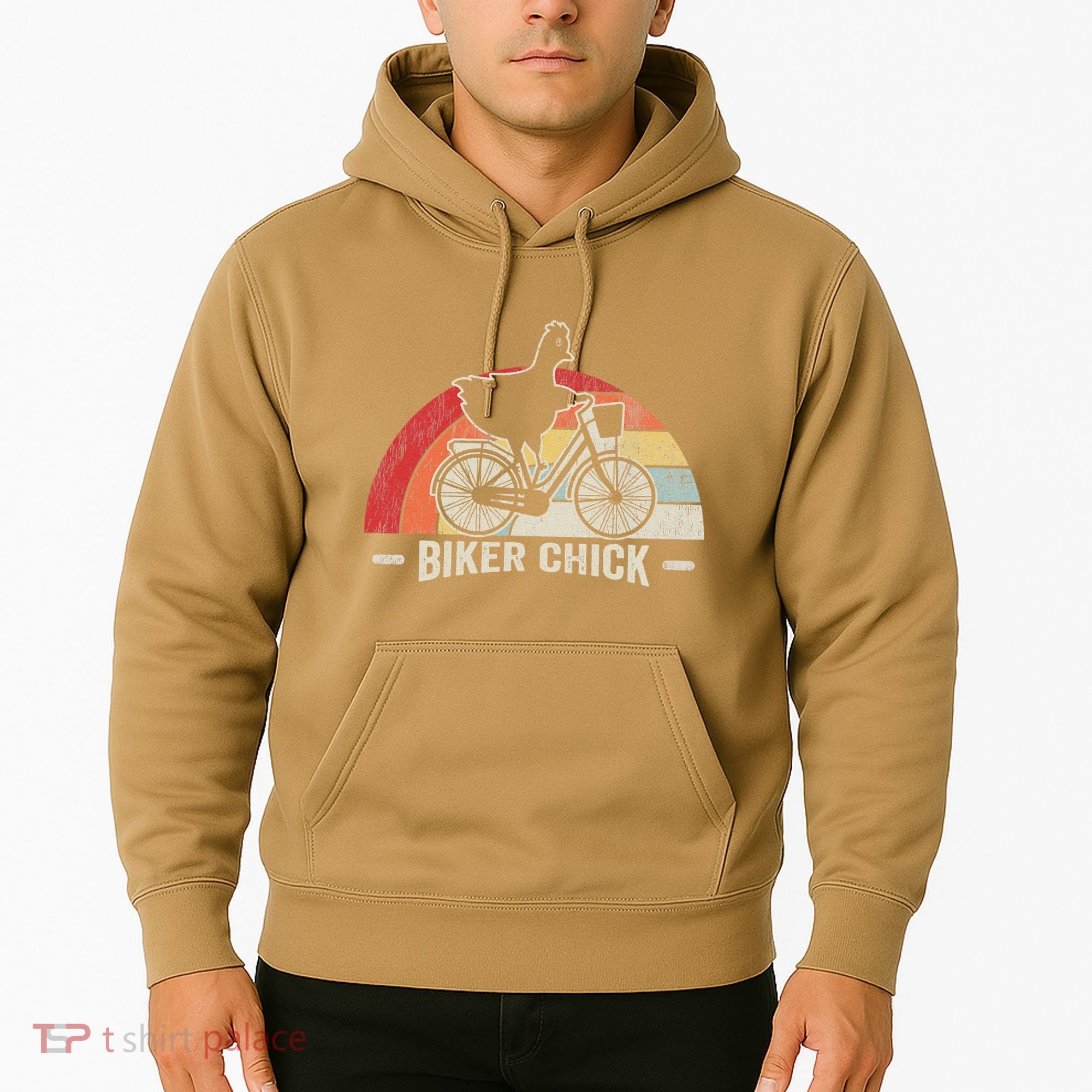 Biker Chick Funny Chicken Bicycle Art Hoodie