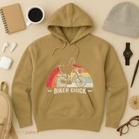 Biker Chick Funny Chicken Bicycle Art Hoodie thumb 3