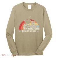 Biker Chick Funny Chicken Bicycle Art Long Sleeve Shirt thumb 0