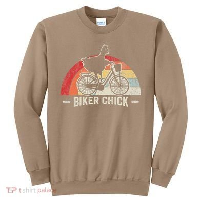 Biker Chick Funny Chicken Bicycle Art Sweatshirt