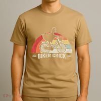 Biker Chick Funny Chicken Bicycle Art T-Shirt thumb 3