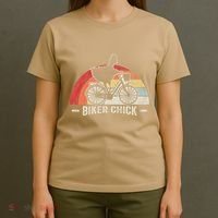 Biker Chick Funny Chicken Bicycle Art T-Shirt thumb 4