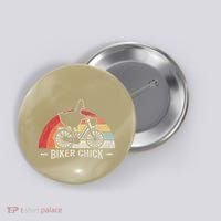 Biker Chick Funny Chicken Bicycle Art Button thumb 0