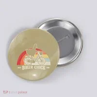 Biker Chick Funny Chicken Bicycle Art Button thumb 0