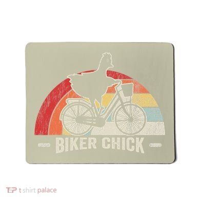 Biker Chick Funny Chicken Bicycle Art Mousepad