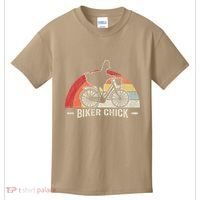 Biker Chick Funny Chicken Bicycle Art Kids T-Shirt thumb 0