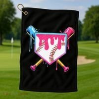 Baseball Cute For Ice Cream Cute Baseball Gift Golf Towel thumb 1