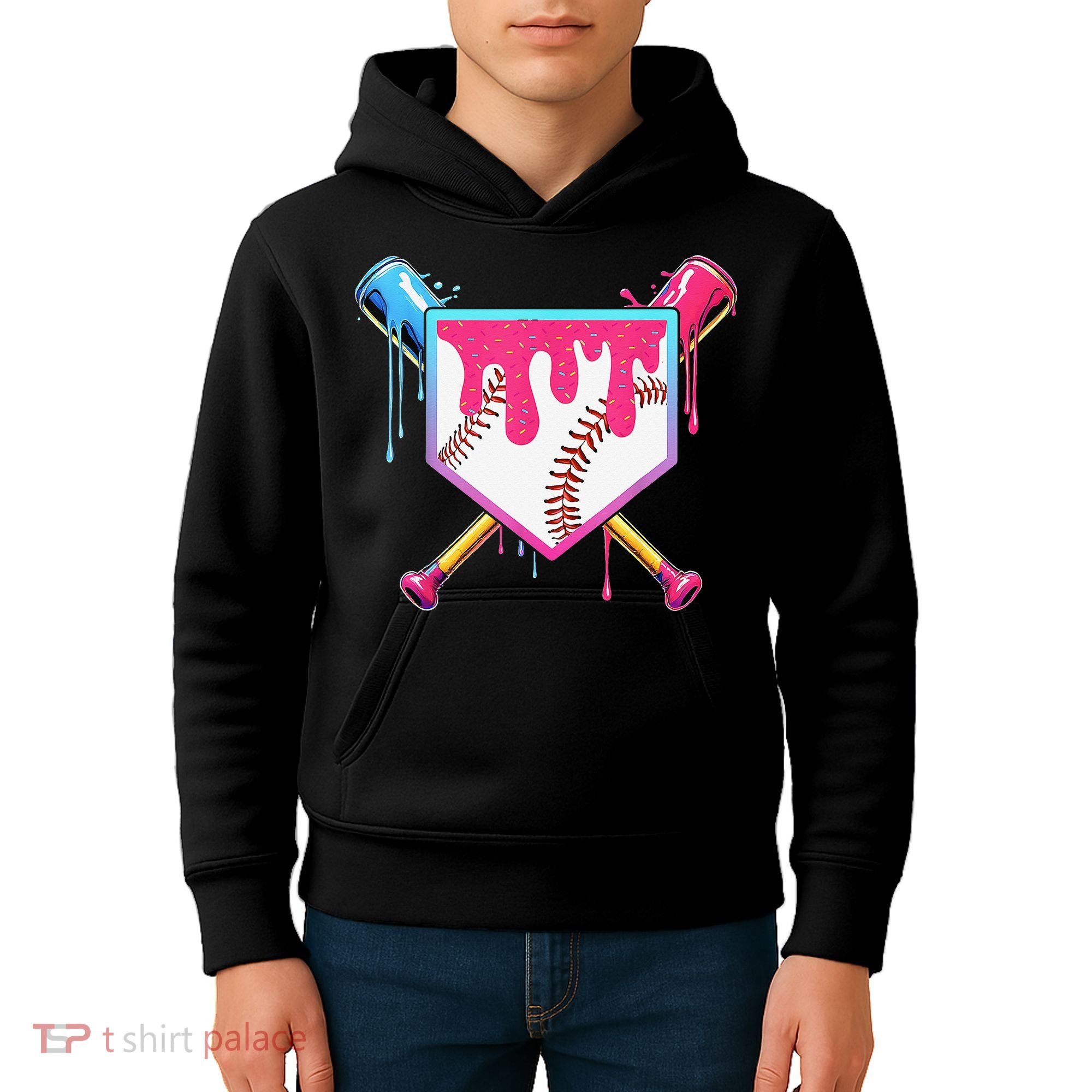 Baseball Cute For Ice Cream Cute Baseball Gift Kids Hoodie