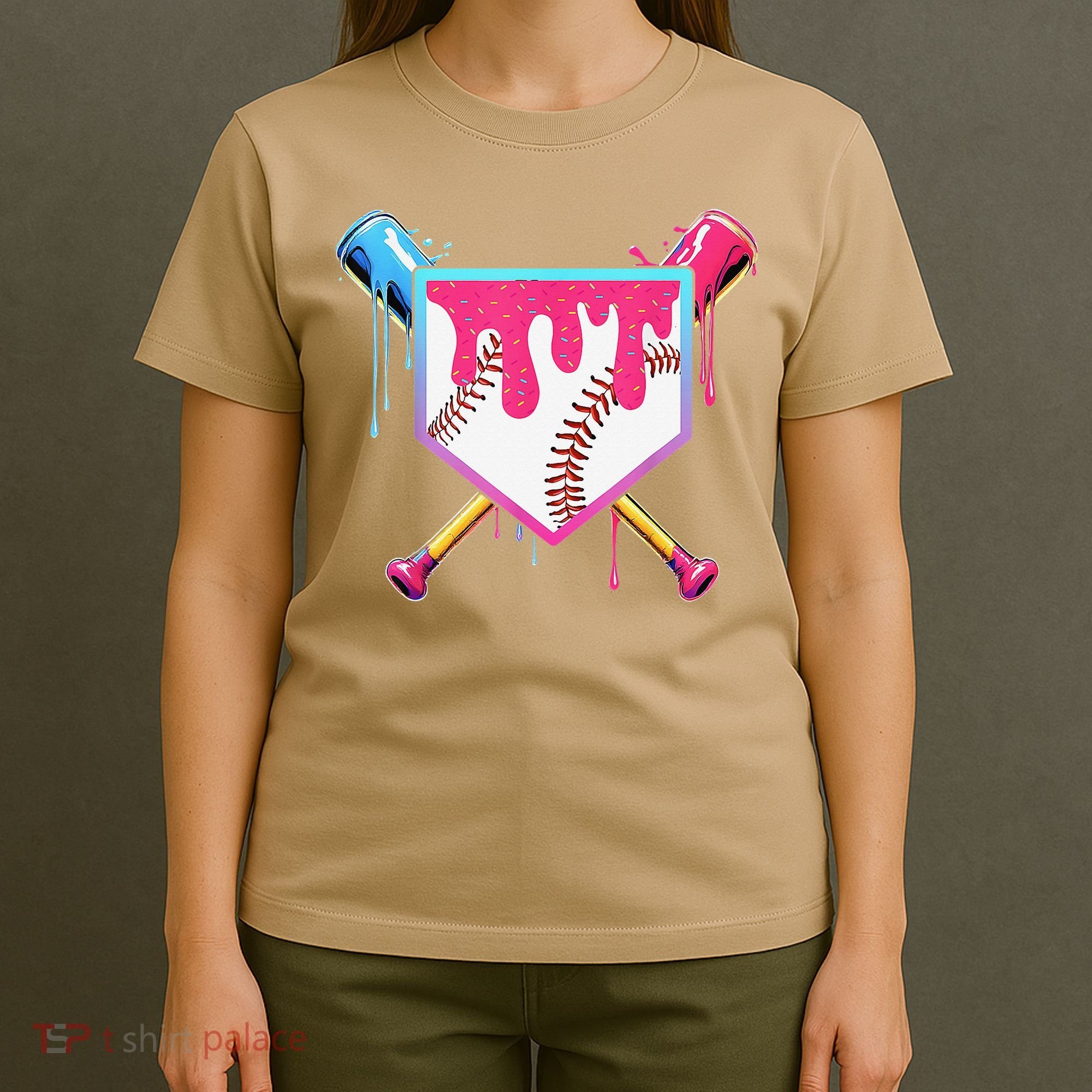 Baseball Cute For Ice Cream Cute Baseball Gift T-Shirt