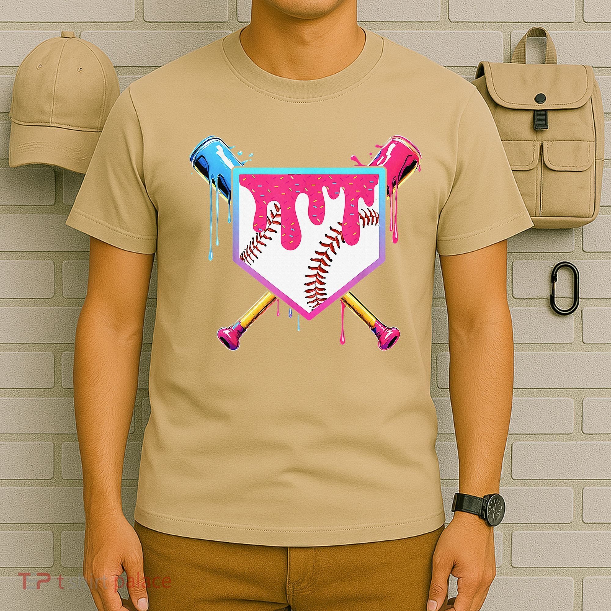 Baseball Cute For Ice Cream Cute Baseball Gift T-Shirt