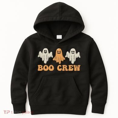 Boo Crew Ghost Halloween Day Kids Hoodie