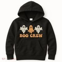 Boo Crew Ghost Halloween Day Kids Hoodie thumb 0