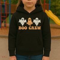 Boo Crew Ghost Halloween Day Kids Hoodie thumb 3