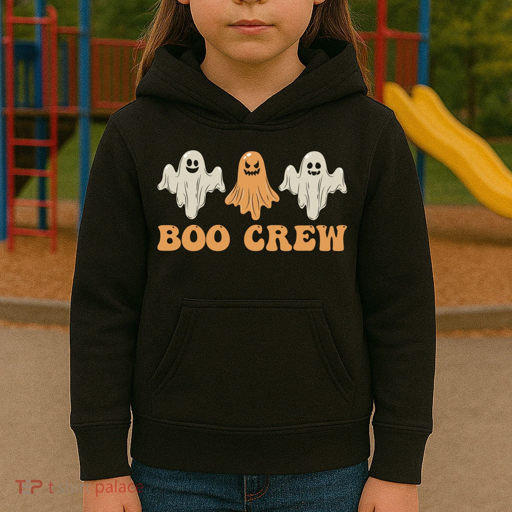 Boo Crew Ghost Halloween Day Kids Hoodie