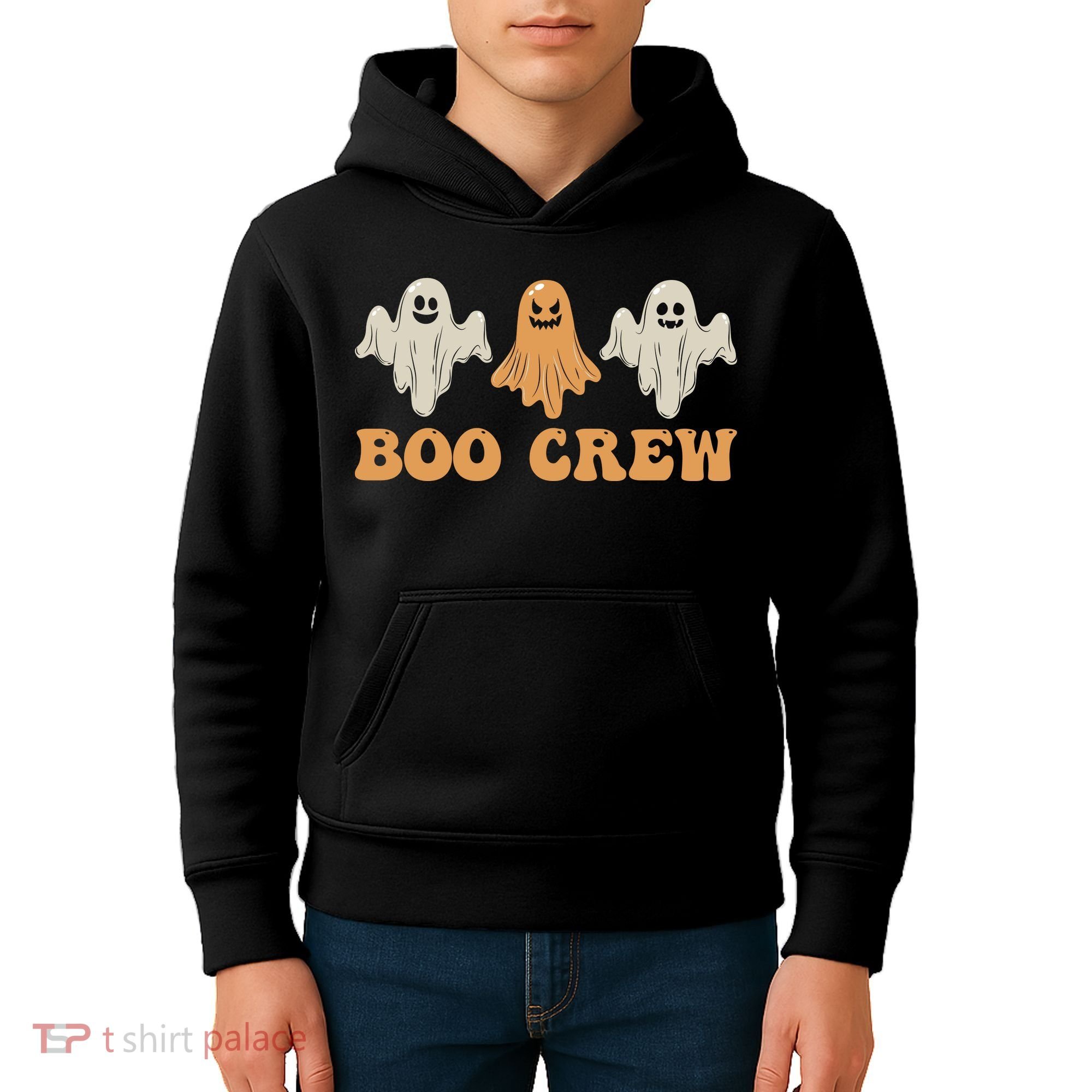 Boo Crew Ghost Halloween Day Kids Hoodie