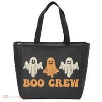 Boo Crew Ghost Halloween Day Tote Bag thumb 0