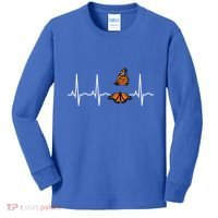 Butterfly Cute Gift Monarch Butterflies Heartbeat Gift Kids Long Sleeve Shirt thumb 0