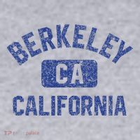 Berkeley California Gym Style Yellow W Distress Blue Print Women's Sweatshirt thumb 2