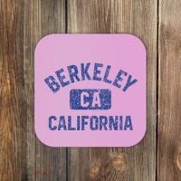 Berkeley California Gym Style Yellow W Distress Blue Print Coaster thumb 0