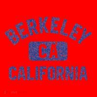 Berkeley California Gym Style Yellow W Distress Blue Print Santa Hat thumb 1